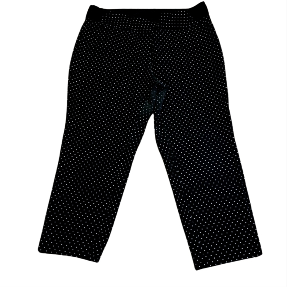Investments Black Polka Dot Pull-On Crop Pants Size 16W